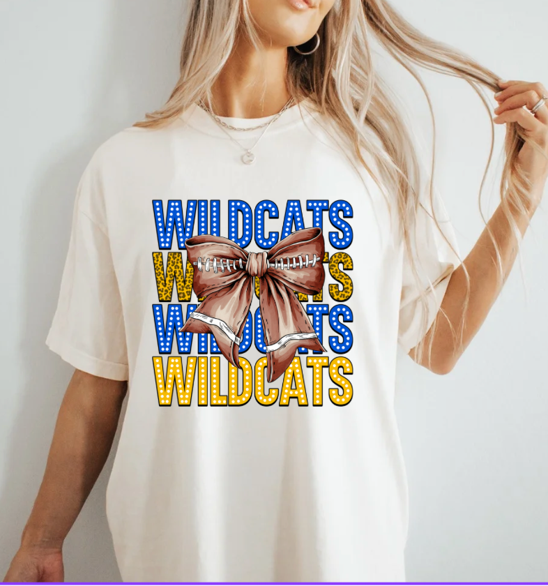 Wildcats Football Bow-Ivory